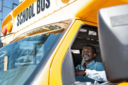 driver in school bus